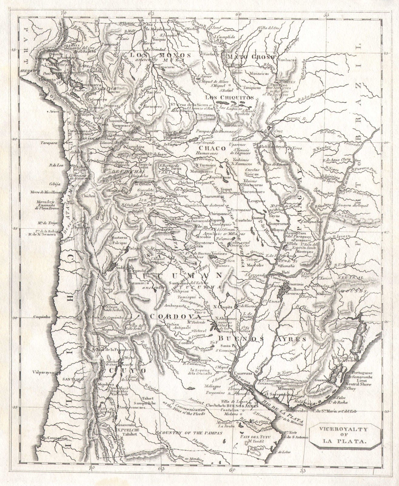 Viceroyalty of La Plata. Arrowsmith & Lewis. Argentina Paraguay Uruguay 1812 map